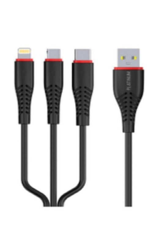 PLATINUM | Nylo Series Cable 3 in 1 3.0A 1.2M - Tri | P-CBNY3TR