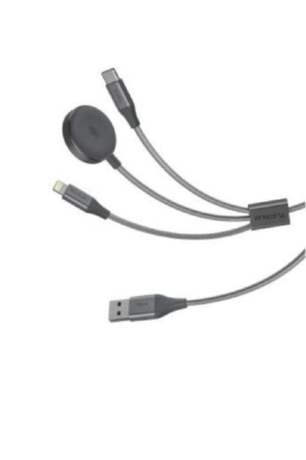 PLATINUM | Super Series Cable 3 in 1 1.5M with Watch Charger Grey | P-CBSUP3N1GR