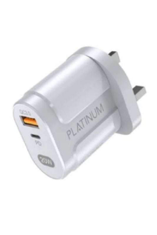 PLATINUM | Vital Series PD Wall Charger + PD Cable C-C - White | P-COMVPDCWH