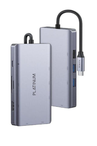 PLATINUM | Vital Series Type-C 9 in 1 Hub Grey | P-OTGVT9N1GR