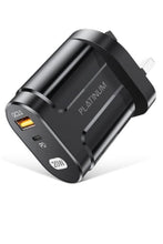 PLATINUM | Vital Series Wall Charger PD 20W+QC3.0 Black | P-CHRVTPDQBK