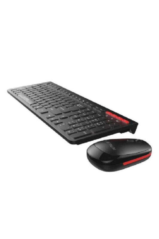 PLATINUM | Wireless Keyboard + Mouse Set 2.4Ghz - Red/Black | P-COWLKBMRB