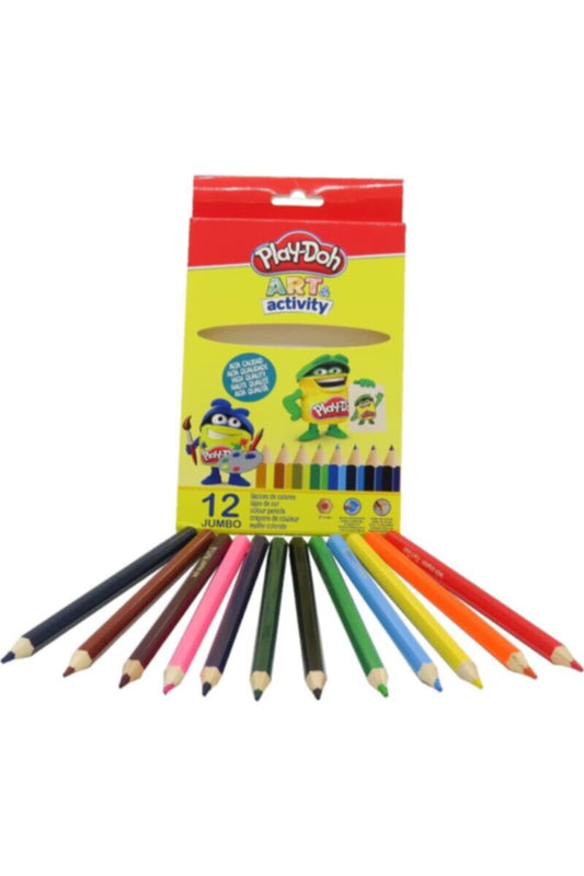 PLAY DOH | 12 Colors Jumbo Colour Pencils In Box | 48504176