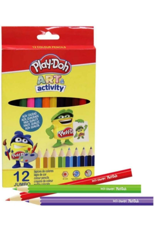 PLAY DOH | 12 Colors Jumbo Colour Pencils In Box | 48504176