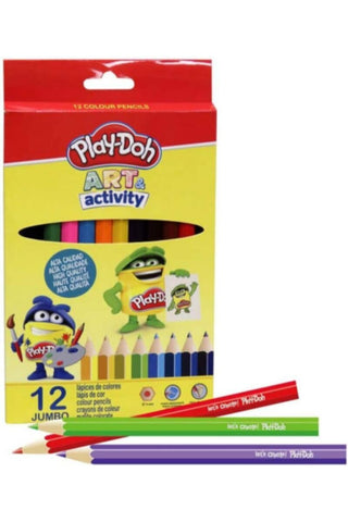 PLAY DOH | 12 Colors Jumbo Colour Pencils In Box | 48504176