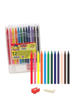 PLAY DOH | 12 Colors Wax Crayon With Eraser And Sharpener | 48504244