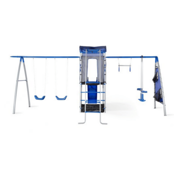 PLUM | Multiplay Tower And Slide Metal Swing Set | PLU115TOY00106