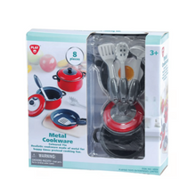 PLAYGO | Metal Cookware Coloured Tin Red 8Pcs | PLY6836