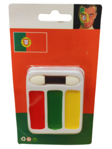 Quick Face Painting Kit with Brush (3 Packets) | PortugalÂ |Â Minagination