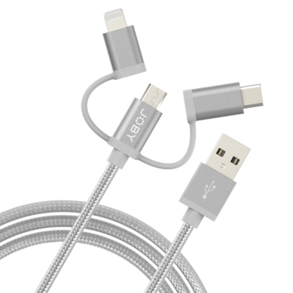 JOBY | Charge and Sync Cable 3-in-1  1.2m Space Grey | JB01818-BWW