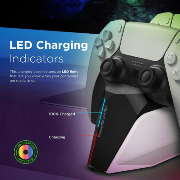 VERTUX | DualDock Charging Hub For PS5 DualSense Controller White | POWERBASE-PS5.WHITE