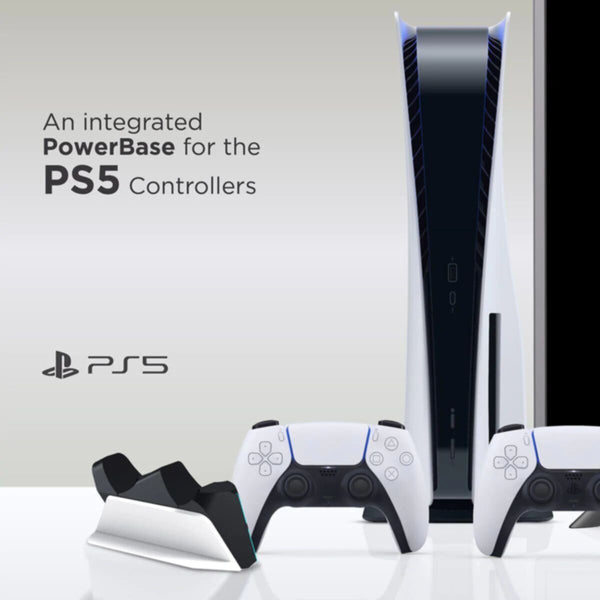 VERTUX | DualDock Charging Hub For PS5 DualSense Controller White | POWERBASE-PS5.WHITE