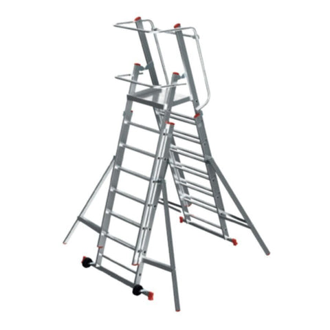 SARAYLI | Double Sliding Foldable Platform Ladder | 8104-C