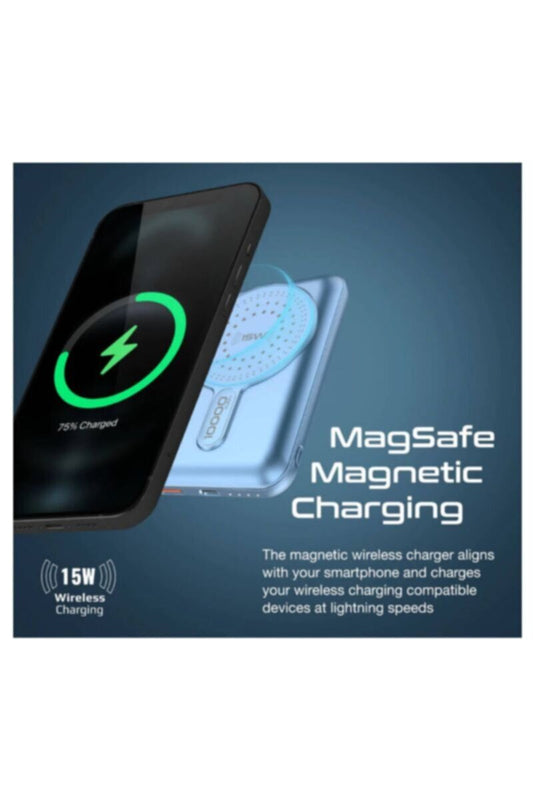 PROMATE | 10000Mah Magsafe Wireless Powerbank With 20W USB-C, QC3.0 And Kickstand Blue | TE0188885