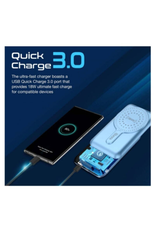 PROMATE | 10000Mah Magsafe Wireless Powerbank With 20W USB-C, QC3.0 And Kickstand Blue | TE0188885