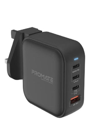 PROMATE | 100W USB-C Gan Wall Charger with Dual USB-C Pd | TE0184125