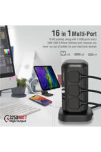 PROMATE | 16-In-1 Multi-Socket Surge Protected Power Tower 1700J Surge Protected 20W Power Delivery | TE0187966