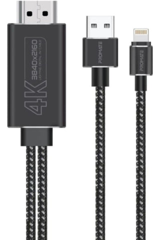 PROMATE | 4K High Definition Lightning Connector To Hdmi Cable 1.8M Length | TE0187960