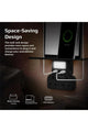 PROMATE | 5-In-1 Wall-Mount Charging Station, 2 Ac Sockets, Stand, Black | TE0167084