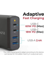 PROMATE | 75W High Output Charging Station with 60W Power Delivery | TE0165225