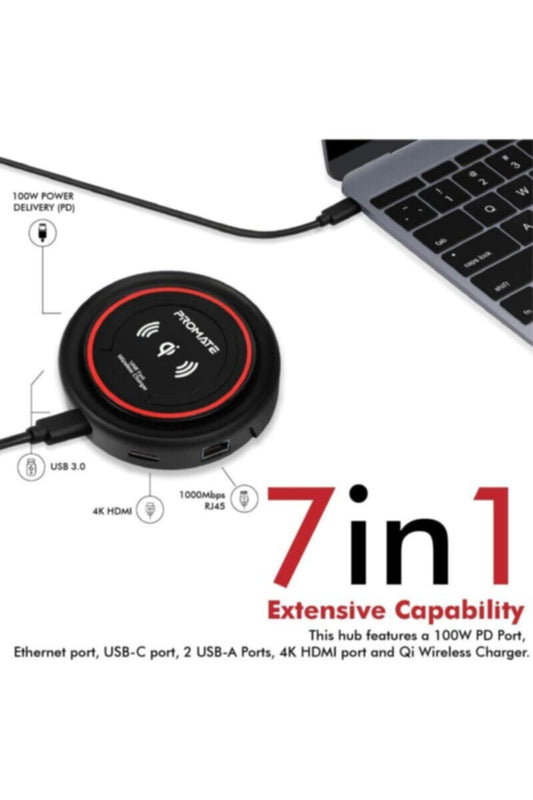 PROMATE | All In One USB Type-C Hub With 100W Power Delivery 10W Wireless Charging 4K Hdmi | TE0138559