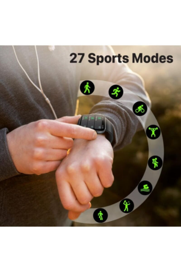 PROMATE | Fitness Smart Watch, 27 Sports Modes Bluetooth Fitness Watch with 1.8" TFT Display, 100 Watch Faces, 10-15 Day Battery Life and IP67 Graphite | TE0198845