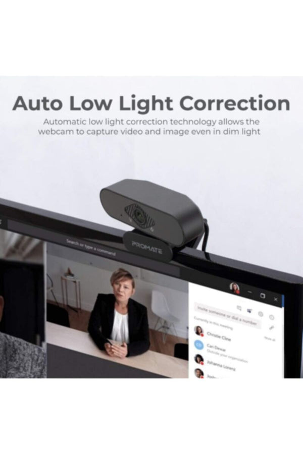 PROMATE | Full-Hd Web Camera With Mic, 120Degree Wide Angle, USB Connectivity | TE0155151