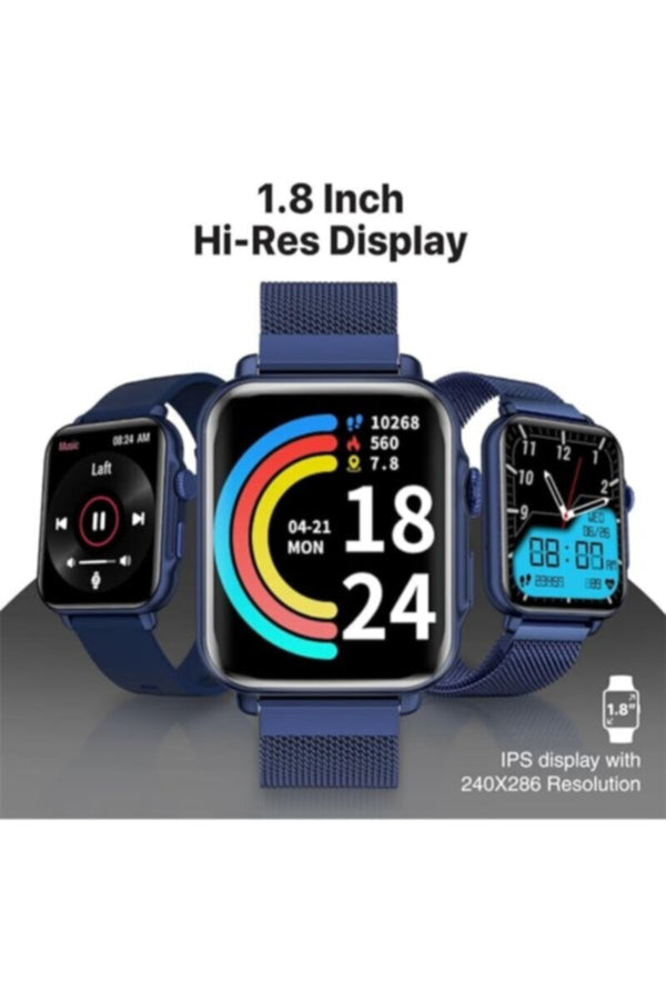PROMATE | IP68 Fintness Tracker Smart Watch With Hands Free Support,1.8" Ips Display Blue | TE0201524