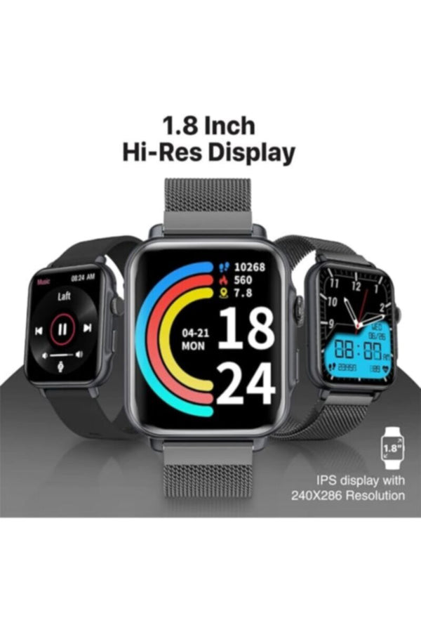 PROMATE | IP68 Fintness Tracker Smart Watch With Hands Free Support,1.8" Ips Display Graphite | TE0201525