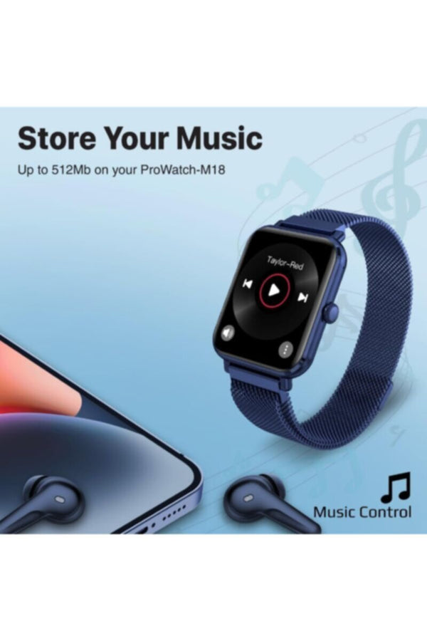 PROMATE | IP68 Fitness Smart Watch 37 Sports Modes Bluetooth Fitness Watch with 1.78â€ AMOLED Display Blue | TE0201521