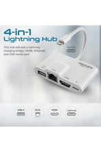 PROMATE | Lightning Hub, 4 in 1 Premium Multimedia Adapter with 1080p HDMI Port, 10/100 Mbps RJ45 Ethernet Port | TE0187961