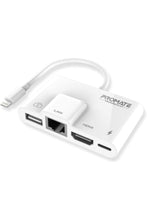 PROMATE | Lightning Hub, 4 in 1 Premium Multimedia Adapter with 1080p HDMI Port, 10/100 Mbps RJ45 Ethernet Port | TE0187961
