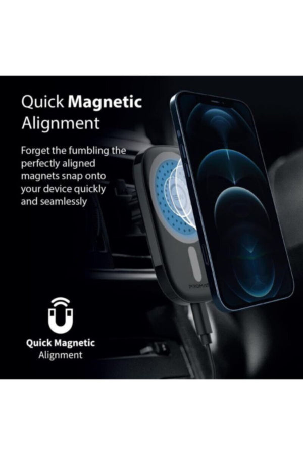 PROMATE | Magnetic Wireless Car Charger for iPhone 12, Ultra-Fast Qi 15W Car Charger | TE0184130