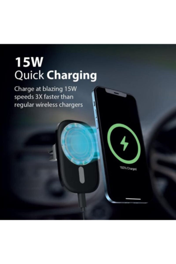 PROMATE | Magnetic Wireless Car Charger for iPhone 12, Ultra-Fast Qi 15W Car Charger | TE0184130