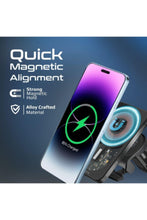 PROMATE | Magnetic Wireless Car Charger, Ultra-Fast Transparent Magnetic Charger with 15W Output | TE0204112