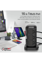 PROMATE | Power Strip with USB-C, 3250W 12 AC Outlets Power Extension, 20W USB-C Power Delivery Port | TE0187966