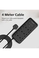 PROMATE | Power Strip with USB-C Port, 10-in-1 Surge Protector Power Extension with 3250W 6 AC Plugs, 20W USB-C PD, QC 3.0 Port | TE0167080