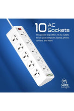 PROMATE | Power Strip with USB Charging Ports, 16-in-1 Power Extension with Universal 10 AC Outlets, 20W USB-C Power Delivery Port | TE0187965