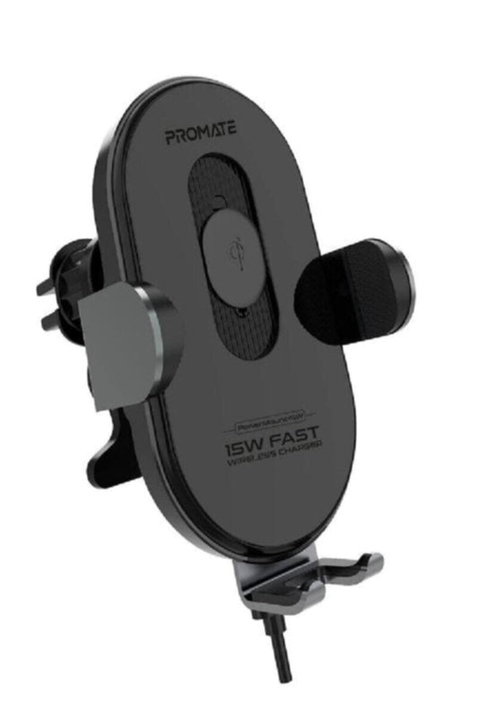 PROMATE | PowerMount 15W Wireless Car Charger Mount, 15W Qi Fast Charging Auto-Clamping Dashboard Air Vent Phone Holder | TE0173342