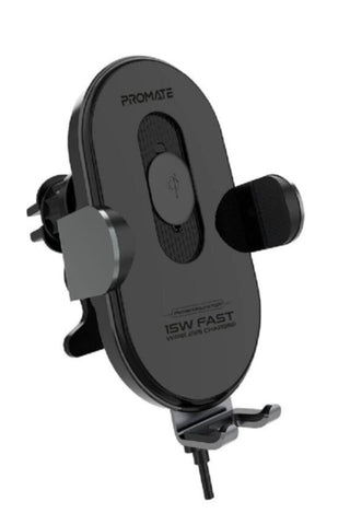 PROMATE | PowerMount 15W Wireless Car Charger Mount, 15W Qi Fast Charging Auto-Clamping Dashboard Air Vent Phone Holder | TE0173342