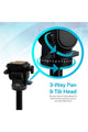 PROMATE | Professional Aluminum 170cm Tripod with 3 Way Pan head, Quick Release Plate, 5KG Load Capacity | TE0165154