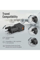 PROMATE | Sleek Universal Power Plug With 18W Power Delivery & Quick Charge 3.0 -Black | TE0173071