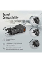 PROMATE | Sleek Universal Power Plug With 18W Power Delivery & Quick Charge 3.0 -Black | TE0173071