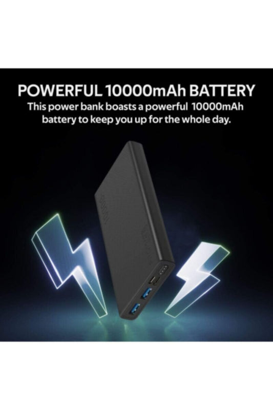 PROMATE | Slim Design 10000mAh Powerbank With Lcd Black | TE0204121
