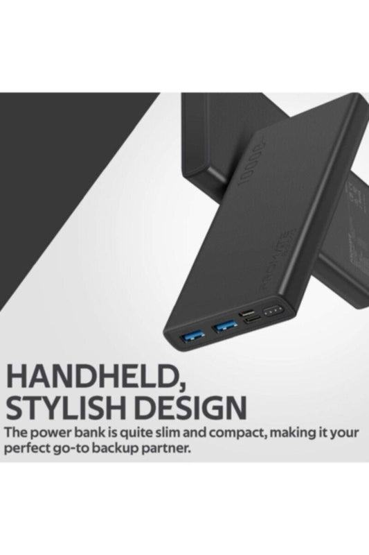 PROMATE | Slim Design 10000mAh Powerbank With Lcd Black | TE0204121