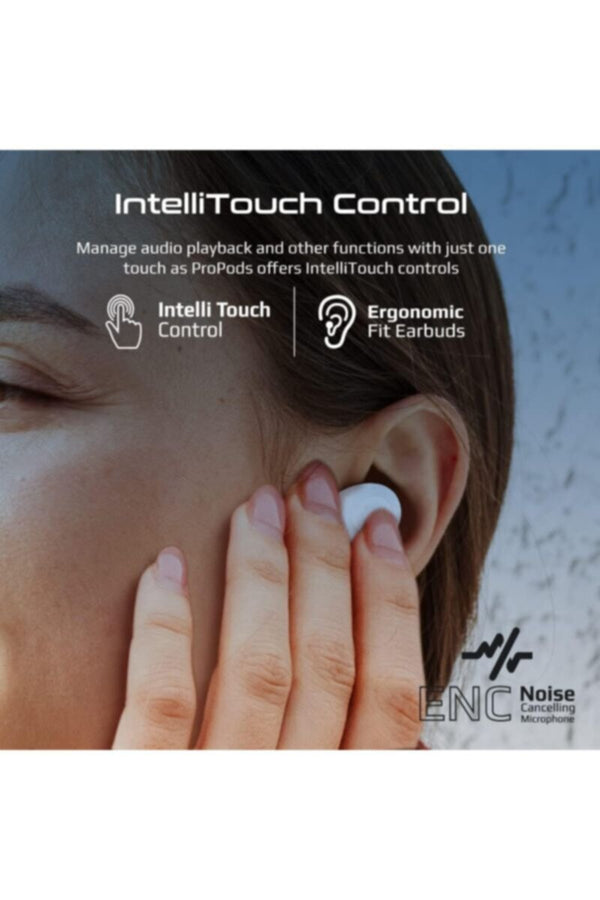 PROMATE | True Wireless Earbuds, In-Ear Active Noise Cancelling Bluetooth v5.3 Earphones White | TE0201538