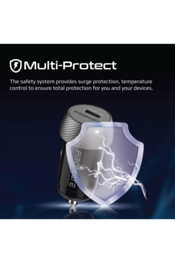 PROMATE | Ultra-Compact Super-Fast Car Charger Adapter with 20W USB-C Power Delivery | TE0201528