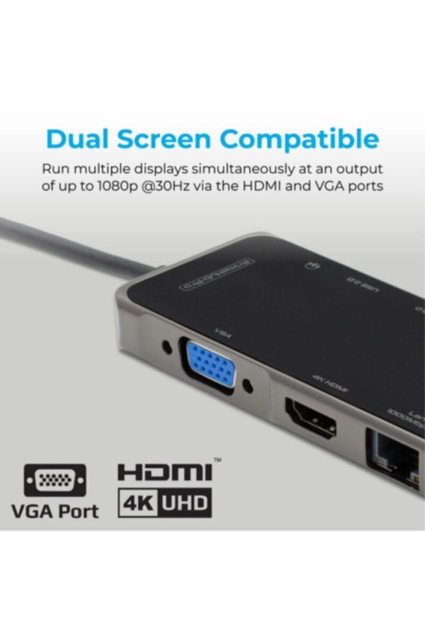 PROMATE | Ultra-Fast Multiport USB-C Hub with 100W Power Delivery | TE0173341