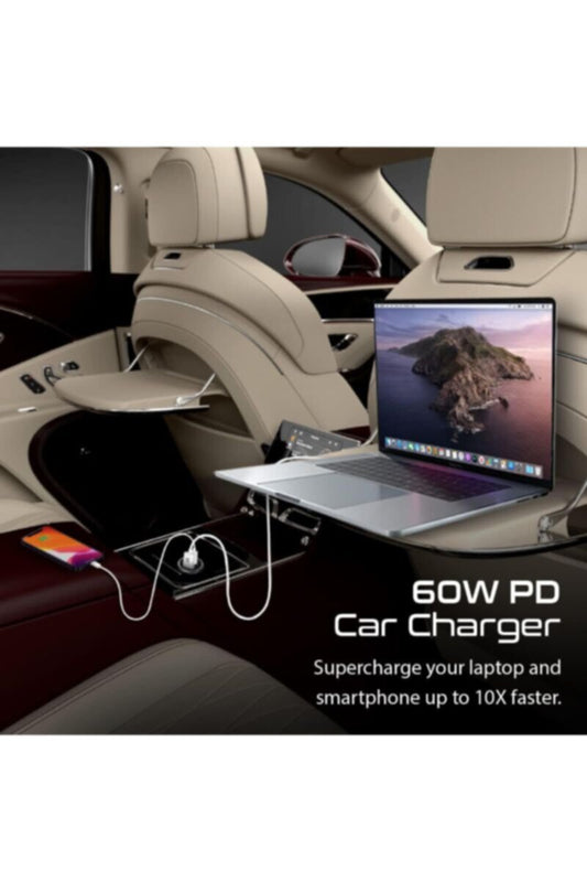 PROMATE | Ultra-Mini Car Charger With 60W Power Delivery And Quick Charge 3.0 USB Port | TE0198855