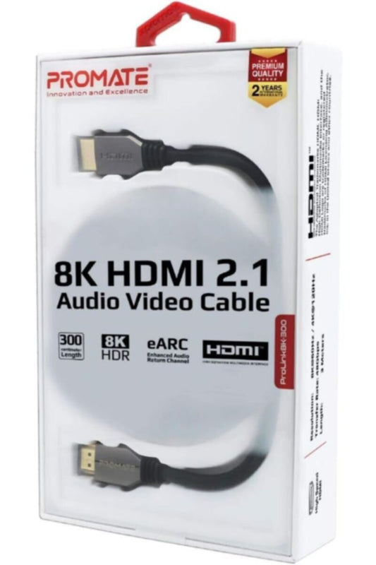 PROMATE | Ultra Hd High Speed 8K Hdmi 2.1 Audio Video Cable HDR Colour Support Earc Connectivity 3m | TE0187967